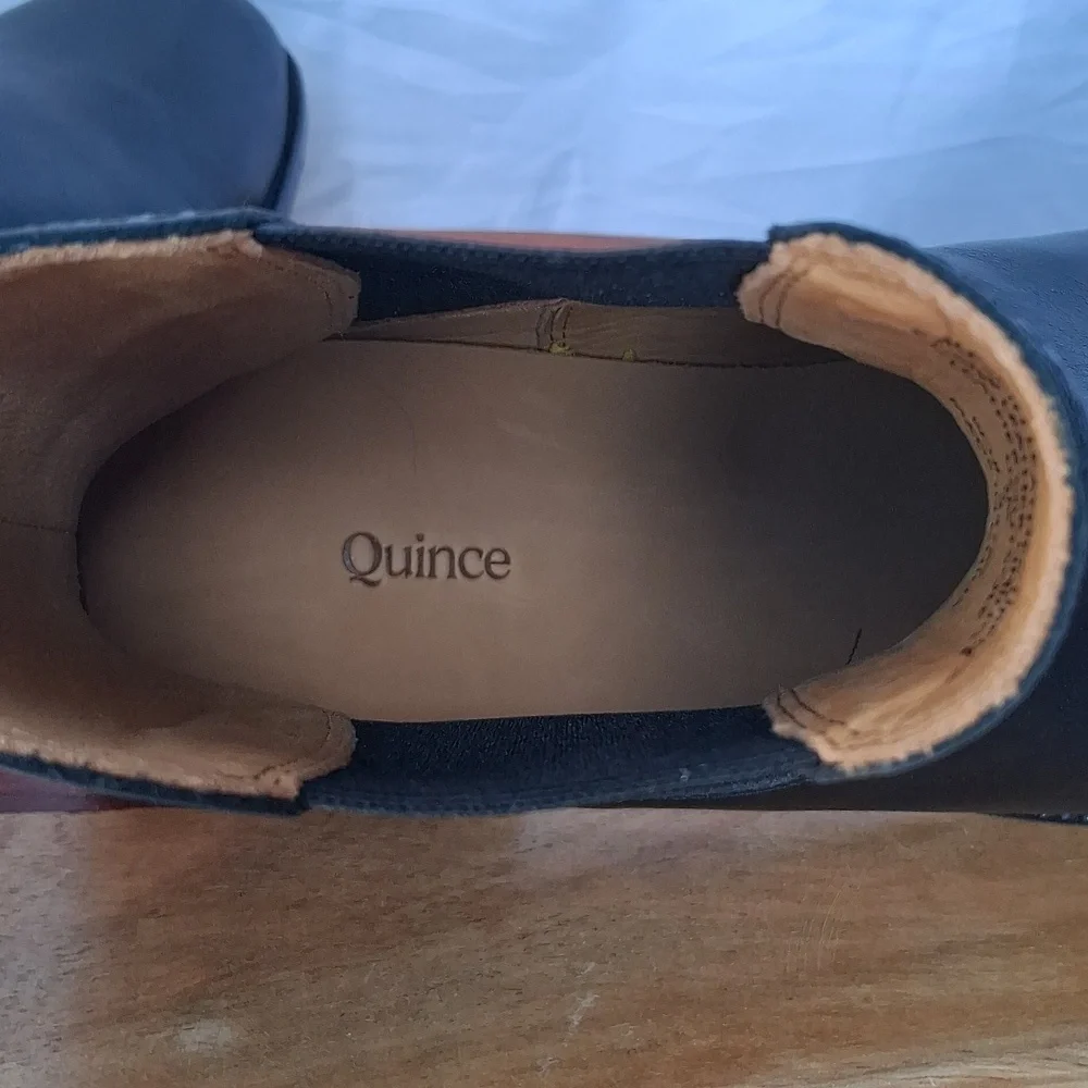 Quince Calfskin Leather Dress Chelsea Boots Black 8